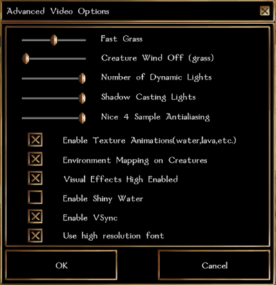 Advanced Video Options example