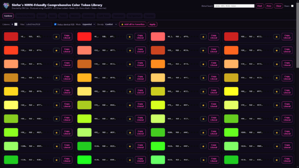 Sinfar Color Tokens - Sinfar